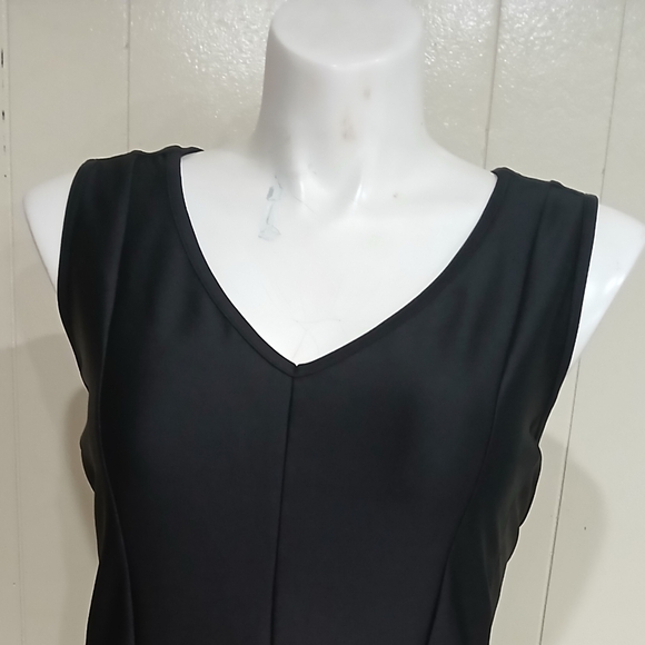 Fit Flare Black Plus Sz 2X Dress Smooth Luxe Church Wedding LBD 22/24W Classic - Picture 9 of 10